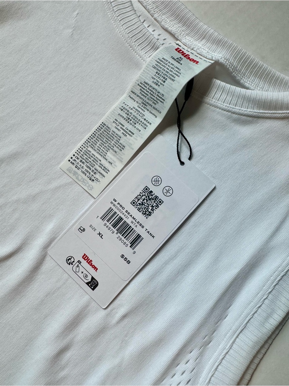 Wilson White Sleeveless Women's Tank Top - Picture 4 of 4